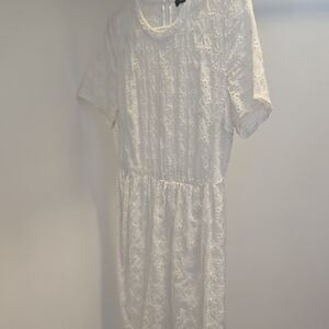 Forever 21 Cream Floral Lace Dress